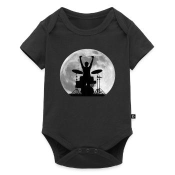 Drummer drums moon - Baby Premium short-sleeve bodysuit - black - Front