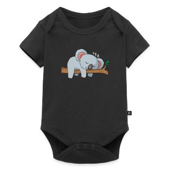Koala sleep lazy cute gift birthday - Baby Premium short-sleeve bodysuit - black - Front