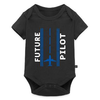 Pilot plane pilot - Baby Premium short-sleeve bodysuit - black - Front