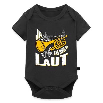 Ja das muss so laut Musik Trompete - Baby Premium Kurzarmbody - Schwarz - Vorne