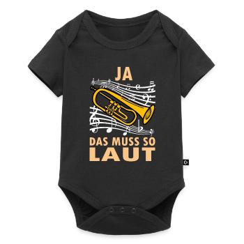 Ja das muss so laut Trompetenspieler - Baby Premium Kurzarmbody - Schwarz - Vorne