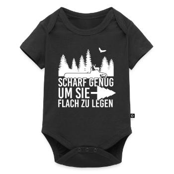Holz - Baby Premium Kurzarmbody - Schwarz - Vorne