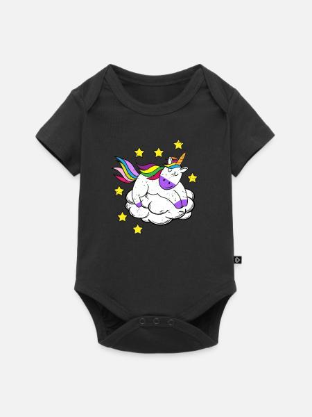 Einhorn Einhörner - Baby Premium Kurzarmbody - Schwarz