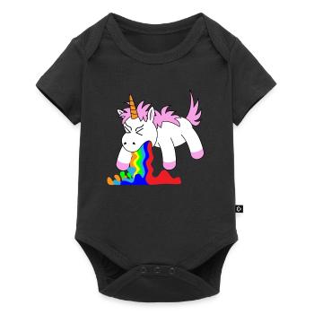 Funny unicorn unicorns - Baby Premium short-sleeve bodysuit - black - Front