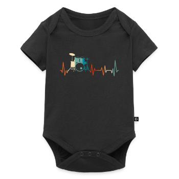 Schlagzeug Schlagzeuger Herzschlag - Baby Premium Kurzarmbody - Schwarz - Vorne