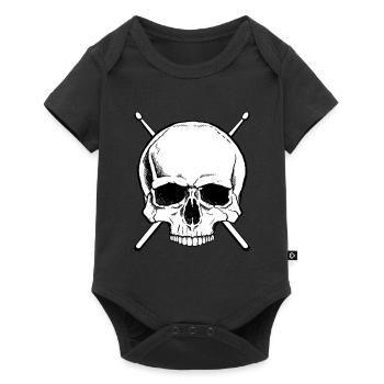 Crâne de tambours de batteur - Body à manches courtes Premium Bébé - noir - Devant
