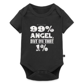 I'm 99% angel but oooh that 1% - funny saying - Baby Premium short-sleeve bodysuit - black - Front
