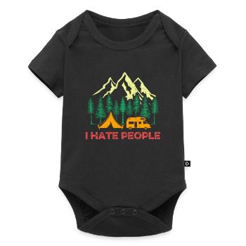 Je déteste le camping - Body à manches courtes Premium Bébé - noir - Devant