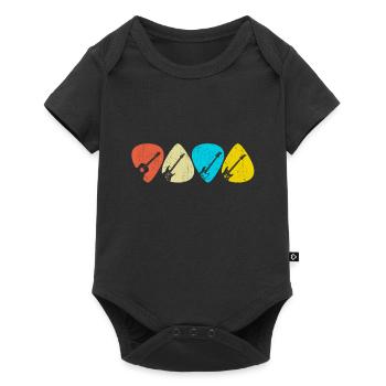 Retro Picking Gitarren - Baby Premium Kurzarmbody - Schwarz - Vorne