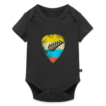 Guitar vintage guitar pick - Baby Premium short-sleeve bodysuit - black - Front