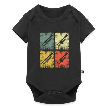 Trumpet Instrument Vintage - Baby Premium short-sleeve bodysuit - black - Front