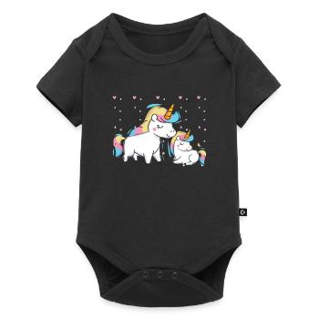 Unicorns unicorn love - Baby Premium short-sleeve bodysuit - black - Front