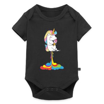 Licorne licornes chiots - Body à manches courtes Premium Bébé - noir - Devant