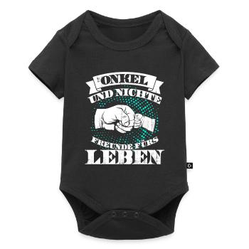 onkel und nichte - Baby Premium Kurzarmbody - Schwarz - Vorne