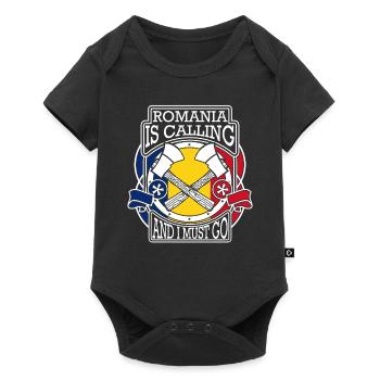romania calls saying gift - Baby Premium short-sleeve bodysuit - black - Front