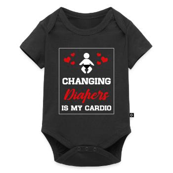 Changing diapers - Baby Premium short-sleeve bodysuit - black - Front
