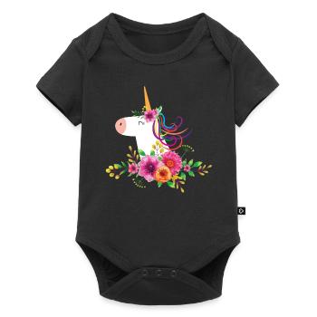 Horse equine unicorn - Baby Premium short-sleeve bodysuit - black - Front
