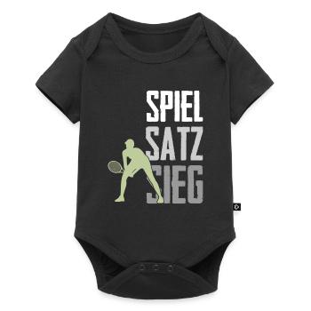 Tennis Spiel Satz Sieg - Baby Premium Kurzarmbody - Schwarz - Vorne