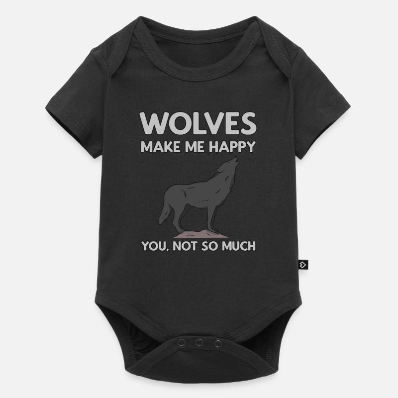 Wolves Make Me Happy Wolf - Baby Premium short-sleeve bodysuit - black