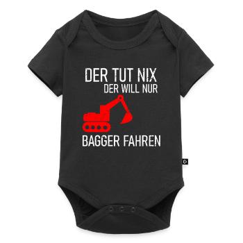 Der Tut Nix Der Will Nur Bagger Fahren - Baby Premium Kurzarmbody - Schwarz - Vorne