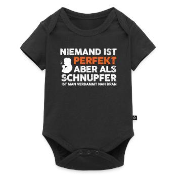 Schnupfer - Baby Premium Kurzarmbody - Schwarz - Vorne