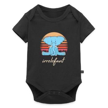 Irrelefant Elefant Wortwitz - Baby Premium Kurzarmbody - Schwarz - Vorne