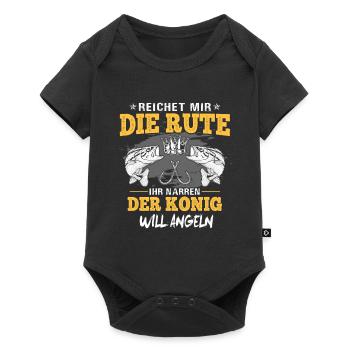 Reichet Mir Rute Angeln Angler Geschenk - Baby Premium Kurzarmbody - Schwarz - Vorne