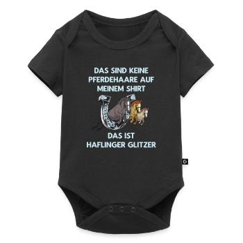 Keine Pferdehaare - Das ist Haflinger Glitzer! - Baby Premium Kurzarmbody - Schwarz - Vorne