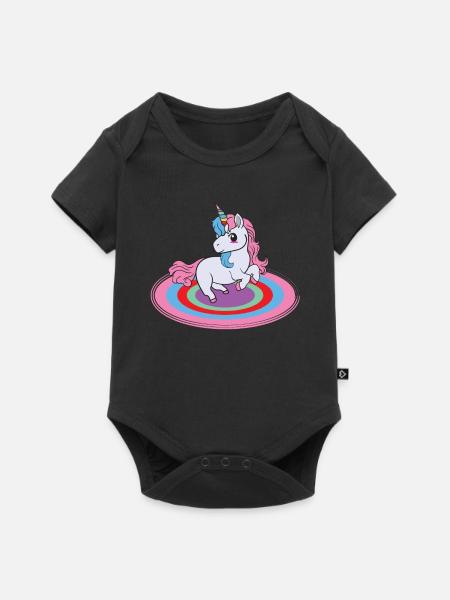Einhorn Einhörner - Baby Premium Kurzarmbody - Schwarz