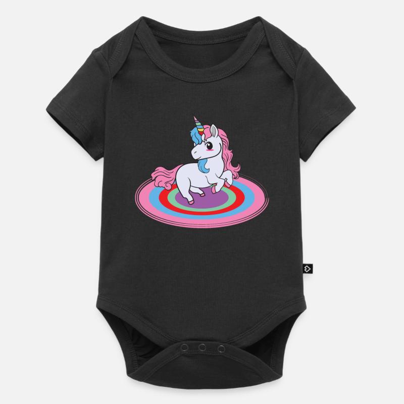 Einhorn Einhörner - Baby Premium Kurzarmbody - Schwarz
