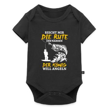 Angler Angeln Reicht Mir Die Rute - Baby Premium Kurzarmbody - Schwarz - Vorne