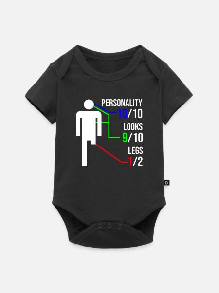 Leg amputation gift disability - Baby Premium short-sleeve bodysuit - black