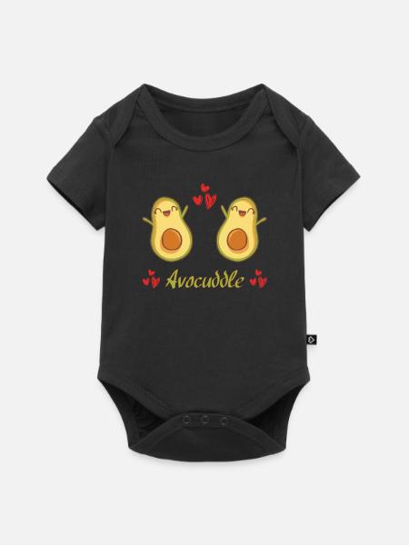 Avocado Avocuddle Vegan Gemüse Geschenkidee - Baby Premium Kurzarmbody - Schwarz