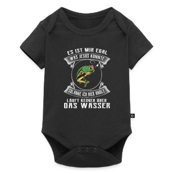 Angeln Angler Jesus Fischer Fischen Geschenkidee - Baby Premium Kurzarmbody - Schwarz - Vorne