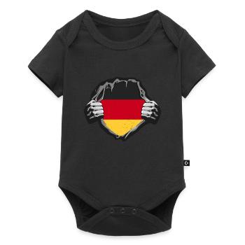 Germany Proud Chest German Flag - Baby Premium short-sleeve bodysuit - black - Front