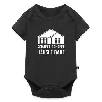Schaffe Schaffe Häusle Baue Spruch Geschenkidee - Baby Premium Kurzarmbody - Schwarz - Vorne