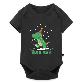 Weihnachten Tree Rex - Baby Premium Kurzarmbody - Schwarz - Vorne