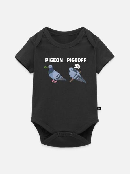 Lustige Tiere Pigeon Taube - Baby Premium Kurzarmbody - Schwarz