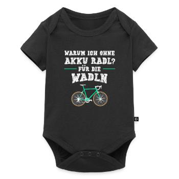 Warum Ich Ohne Akku Fahre Radl Fahrrad Bayrisch - Baby Premium Kurzarmbody - Schwarz - Vorne