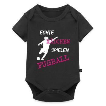 echter Mädchenfußball - Baby Premium Kurzarmbody - Schwarz - Vorne