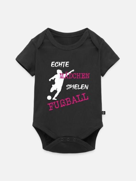 echter Mädchenfußball - Baby Premium Kurzarmbody - Schwarz
