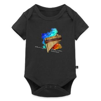 flûte de pan - Body à manches courtes Premium Bébé - noir - Devant