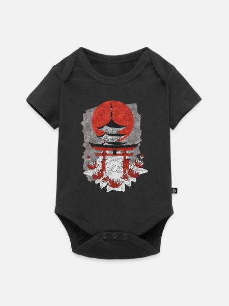 Japanese castle - Baby Premium short-sleeve bodysuit - black
