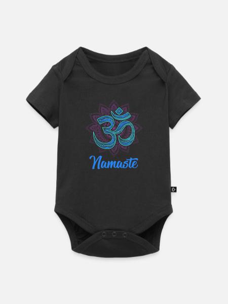 namaste - Baby Premium Kurzarmbody - Schwarz