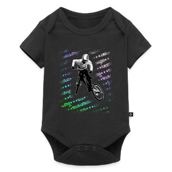 VTT cool descente saut graffiti coloré - Body à manches courtes Premium Bébé - noir - Devant