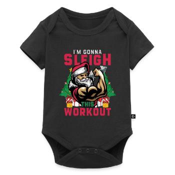Sleigh This Workout Santa Claus Fitness Gym - Body à manches courtes Premium Bébé - noir - Devant