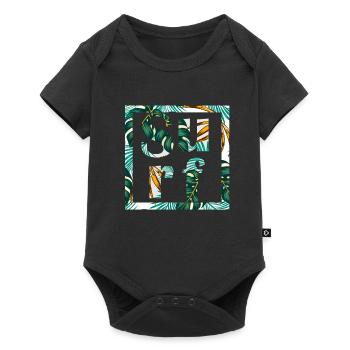 Idée cadeau surf palmier blanc planche à voile surf - Body à manches courtes Premium Bébé - noir - Devant