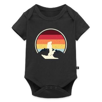 Camping randonnée chiens vintage - Body à manches courtes Premium Bébé - noir - Devant