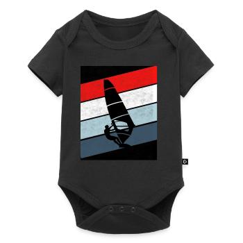 Surfing red white vintage - Baby Premium short-sleeve bodysuit - black - Front