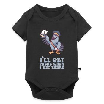 I'll Get There When I Get There - Briefträger - Baby Premium Kurzarmbody - Schwarz - Vorne